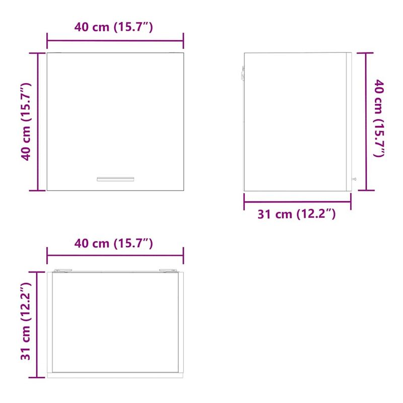 Casa si Gradina - Mobilier - Comode si corpuri - Corpuri bucatarie - Dulap suspendat cu raft Riga Lemn vechi si Alb 40 x 31 x 40 cm - Infinity.ro