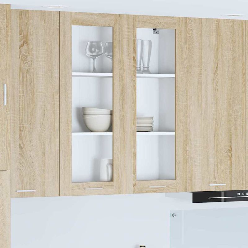 Casa si Gradina - Mobilier - Comode si corpuri - Corpuri bucatarie - Dulap suspendat cu raft Riga Stejar Sonoma 80 x 31 x 100 cm - Infinity.ro