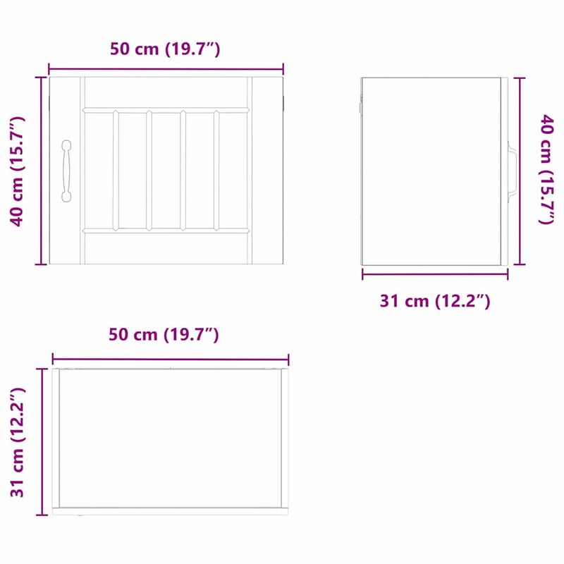 Casa si Gradina - Mobilier - Comode si corpuri - Corpuri bucatarie - Dulap suspendat de bucatarie cu raft Negru 50 x 31 x 40 cm - Infinity.ro