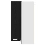 Casa si Gradina - Mobilier - Comode si corpuri - Corpuri bucatarie - Dulap suspendat Riga Stejar negru si Alb 57 x 57 x 100 cm - Infinity.ro