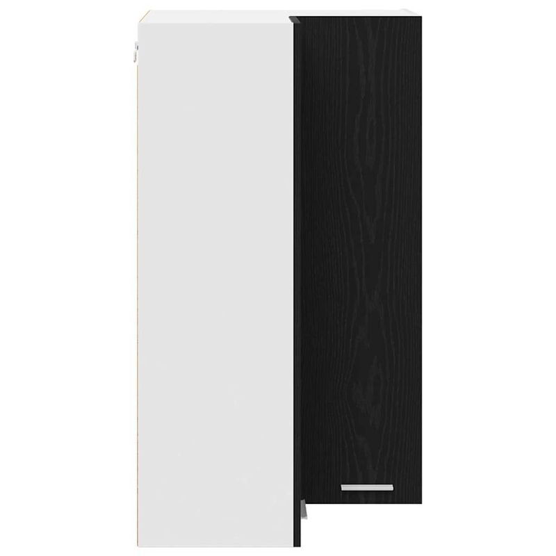 Casa si Gradina - Mobilier - Comode si corpuri - Corpuri bucatarie - Dulap suspendat Riga Stejar negru si Alb 57 x 57 x 100 cm - Infinity.ro
