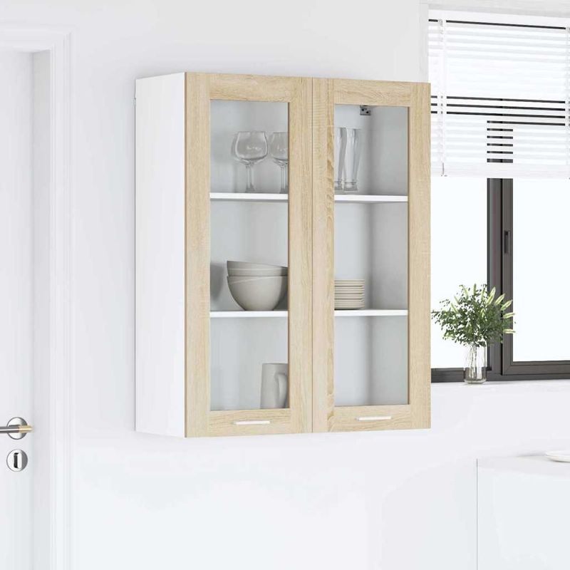 Casa si Gradina - Mobilier - Comode si corpuri - Corpuri bucatarie - Dulap suspendat cu raft Riga Stejar Sonoma 80 x 31 x 100 cm - Infinity.ro