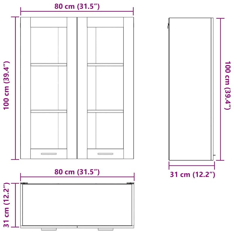 Casa si Gradina - Mobilier - Comode si corpuri - Corpuri bucatarie - Dulap suspendat cu raft Riga Stejar Sonoma 80 x 31 x 100 cm - Infinity.ro