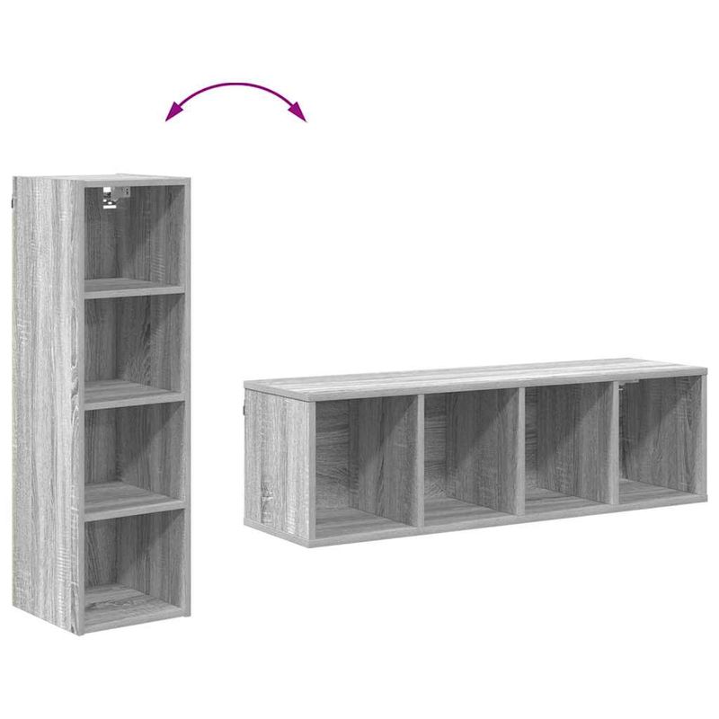 Casa si Gradina - Mobilier - Comode si corpuri - Corpuri bucatarie - Dulap suspendat cu raft Riga Gri Sonoma 30 x 29,5 x 100 cm - Infinity.ro