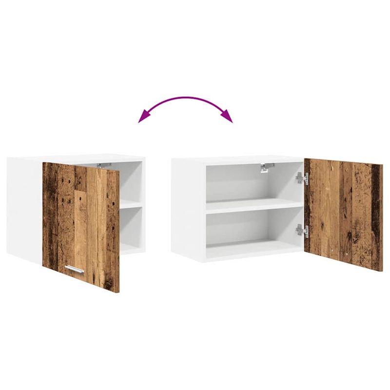 Casa si Gradina - Mobilier - Comode si corpuri - Corpuri bucatarie - Dulap suspendat Riga 2 pcs Lemn vechi si Alb 50 x 31 x 40 cm - Infinity.ro
