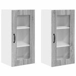 Casa si Gradina - Mobilier - Comode si corpuri - Corpuri bucatarie - Dulap suspendat de bucatarie 2 pcs Gri Sonoma 40 x 31 x 80 cm - Infinity.ro