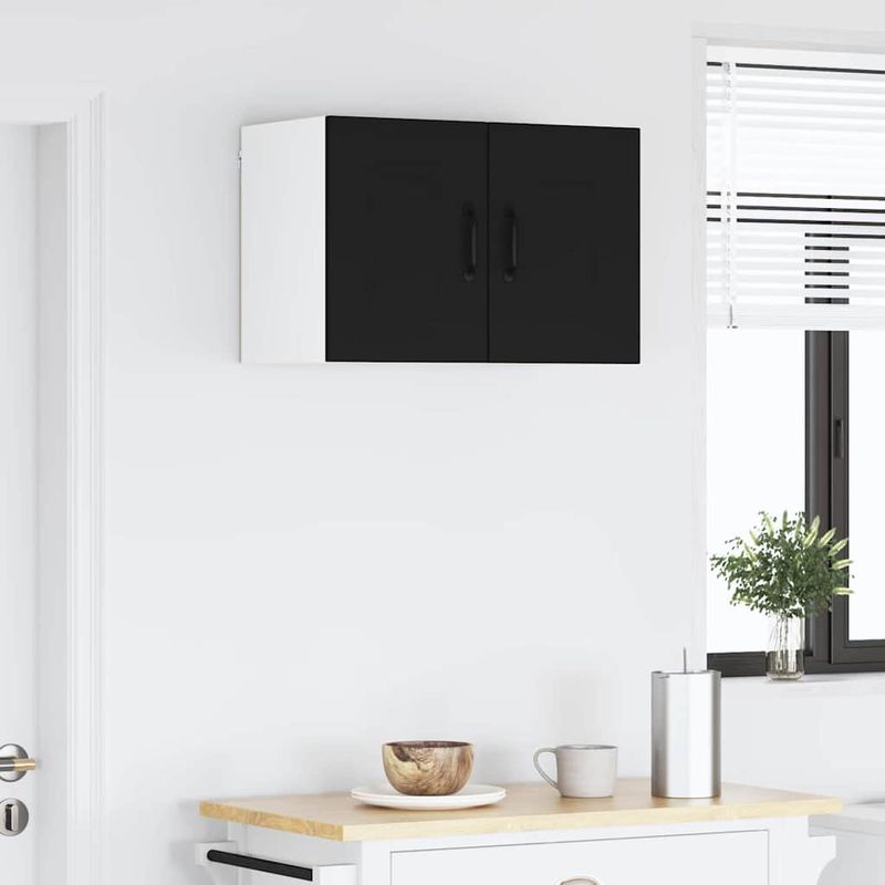 Casa si Gradina - Mobilier - Comode si corpuri - Corpuri bucatarie - Dulap suspendat de bucatarie cu raft Negru 30 x 31 x 40 cm - Infinity.ro