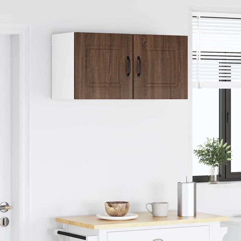 Casa si Gradina - Mobilier - Comode si corpuri - Corpuri bucatarie - Dulap suspendat de bucatarie cu raft cu usa 2 pcs Stejar inchis - Infinity.ro