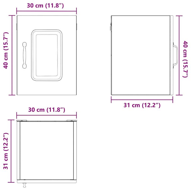Casa si Gradina - Mobilier - Comode si corpuri - Corpuri bucatarie - Dulap suspendat de bucatarie Alb 30 x 31 x 40 cm Lemn compozit - Infinity.ro
