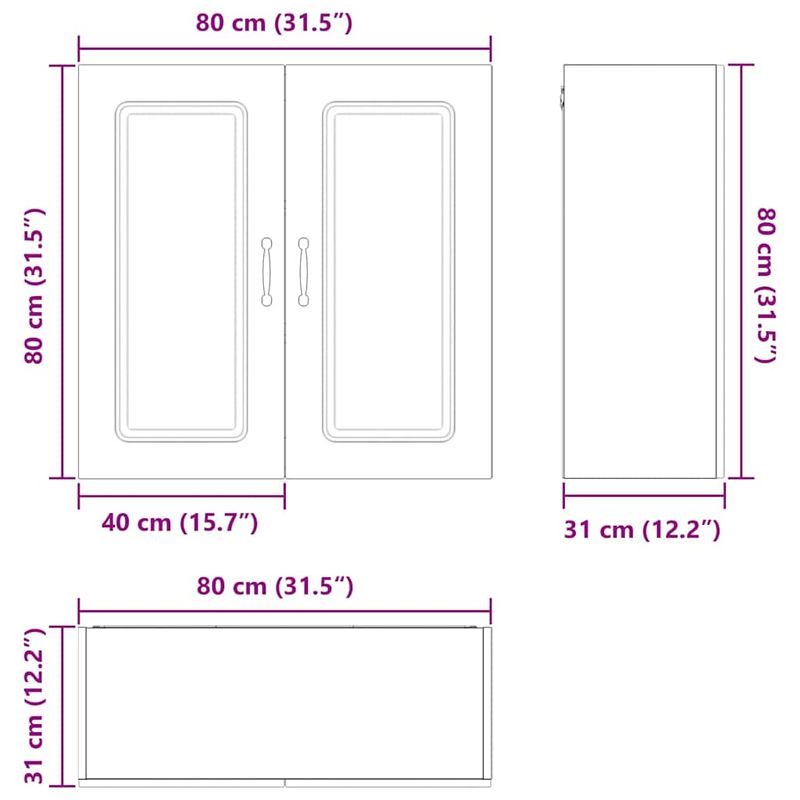Casa si Gradina - Mobilier - Comode si corpuri - Corpuri bucatarie - Dulap suspendat de bucatarie Alb 80 x 31 x 80 cm Lemn compozit - Infinity.ro