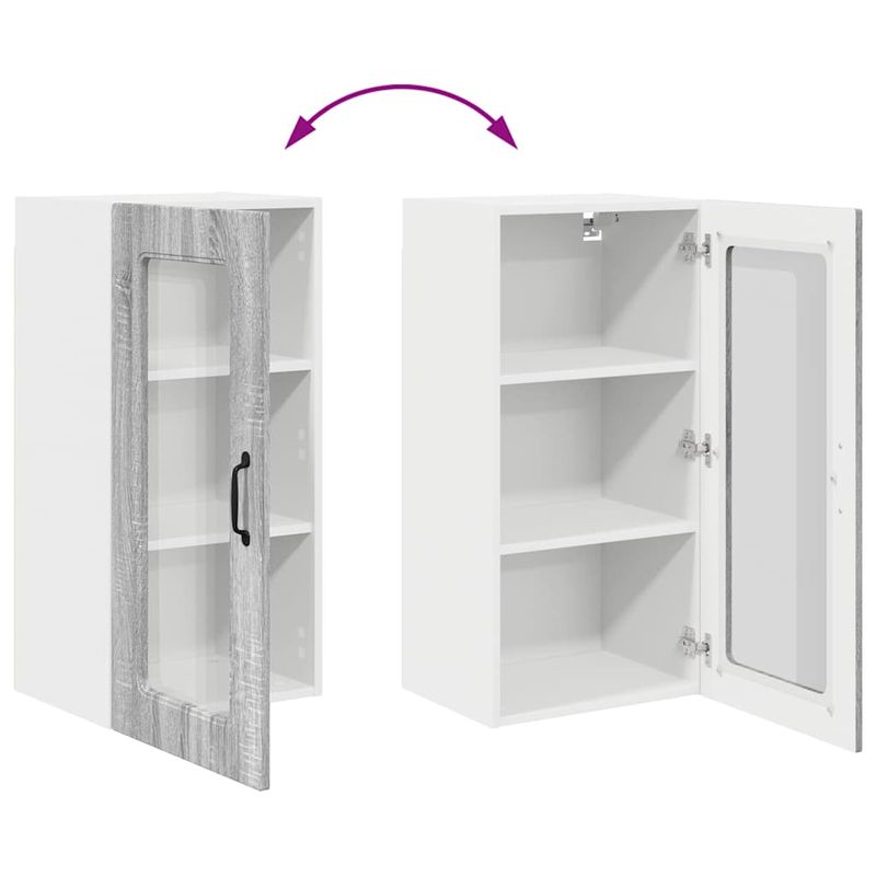 Casa si Gradina - Mobilier - Comode si corpuri - Corpuri bucatarie - Dulap suspendat de bucatarie 2 pcs Gri Sonoma 40 x 31 x 80 cm - Infinity.ro