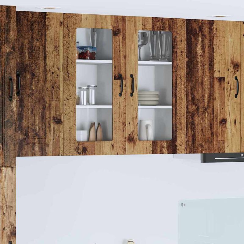 Casa si Gradina - Mobilier - Comode si corpuri - Corpuri bucatarie - Dulap suspendat de bucatarie 2 pcs Lemn Vechi 40 x 31 x 80 cm - Infinity.ro