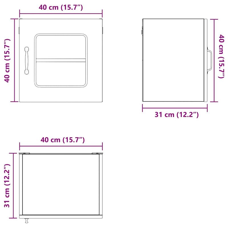 Casa si Gradina - Mobilier - Comode si corpuri - Corpuri bucatarie - Dulap suspendat de bucatarie Gri din beton 40 x 31 x 40 cm - Infinity.ro
