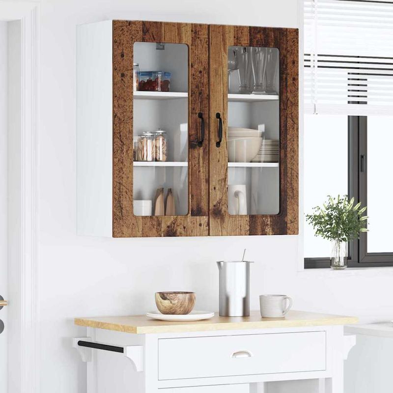 Casa si Gradina - Mobilier - Comode si corpuri - Corpuri bucatarie - Dulap suspendat de bucatarie 2 pcs Lemn Vechi 40 x 31 x 80 cm - Infinity.ro