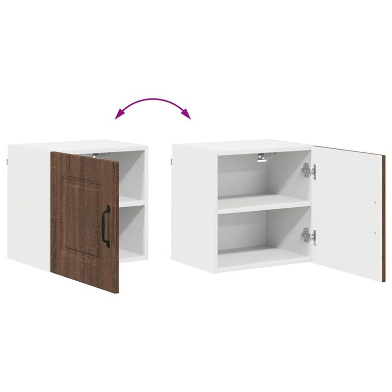 Casa si Gradina - Mobilier - Comode si corpuri - Corpuri bucatarie - Dulap suspendat de bucatarie cu raft cu usa 2 pcs Stejar inchis - Infinity.ro