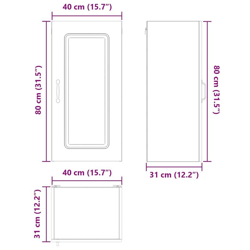 Casa si Gradina - Mobilier - Comode si corpuri - Corpuri bucatarie - Dulap suspendat de bucatarie cu raft Alb lucios 40 x 31 x 80 cm - Infinity.ro