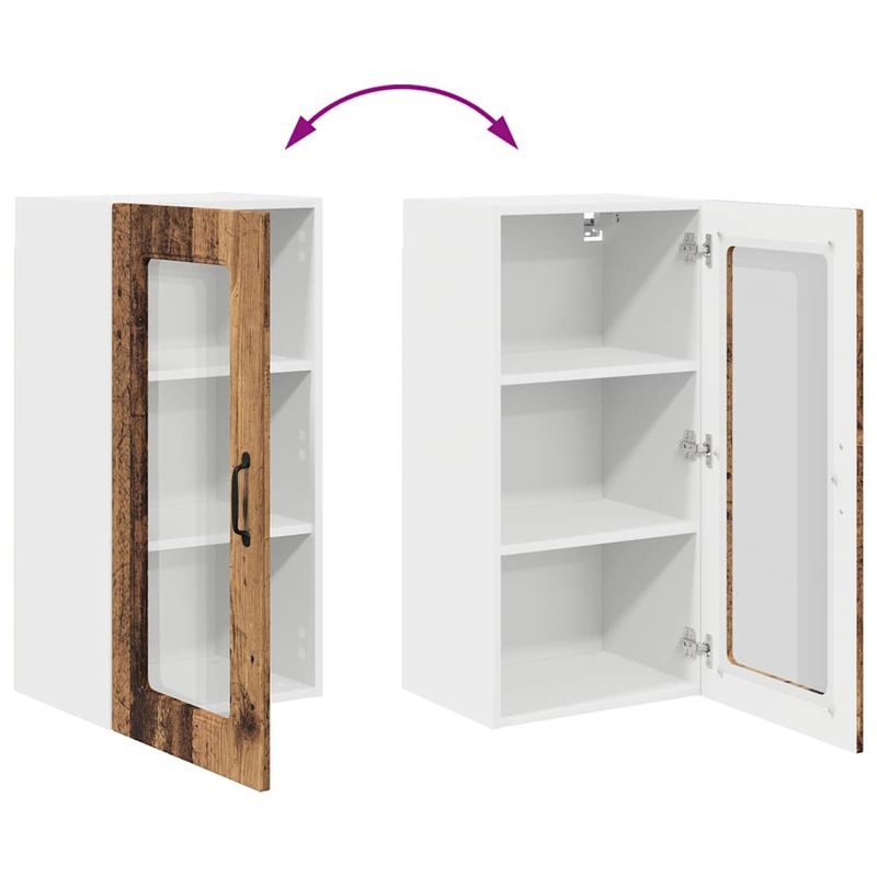 Casa si Gradina - Mobilier - Comode si corpuri - Corpuri bucatarie - Dulap suspendat de bucatarie 2 pcs Lemn Vechi 40 x 31 x 80 cm - Infinity.ro