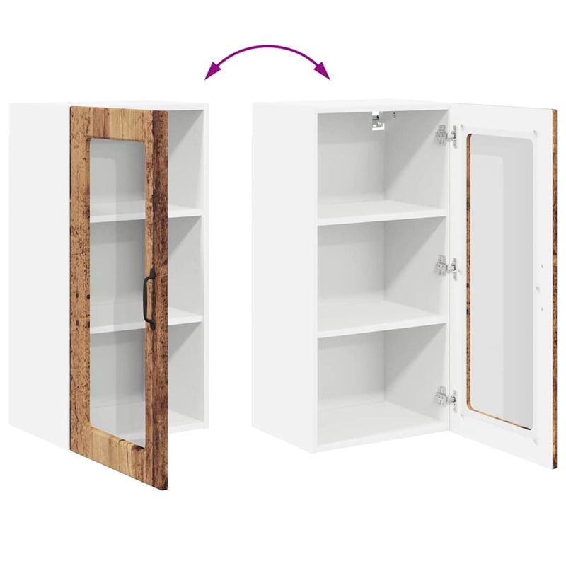 Casa si Gradina - Mobilier - Comode si corpuri - Corpuri bucatarie - Dulap suspendat de bucatarie cu raft Lemn Vechi 40 x 31 x 80 cm - Infinity.ro