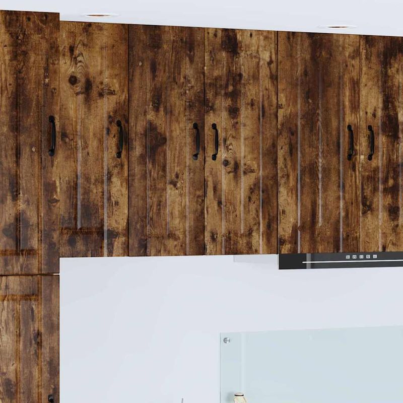 Casa si Gradina - Mobilier - Comode si corpuri - Corpuri bucatarie - Dulap suspendat de bucatarie cu raft 2 pcs Stejar fumuriu - Infinity.ro