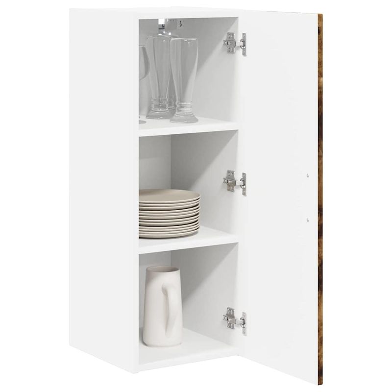 Casa si Gradina - Mobilier - Comode si corpuri - Corpuri bucatarie - Dulap suspendat de bucatarie cu raft 2 pcs Stejar fumuriu - Infinity.ro