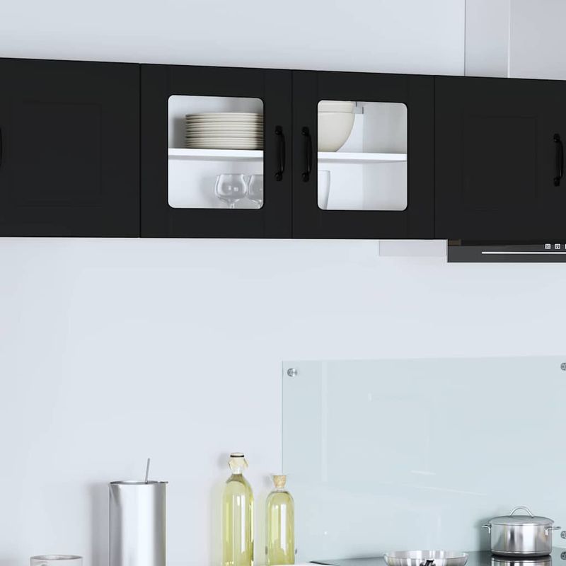Casa si Gradina - Mobilier - Comode si corpuri - Corpuri bucatarie - Dulap suspendat de bucatarie cu raft Negru 80 x 31 x 40 cm - Infinity.ro