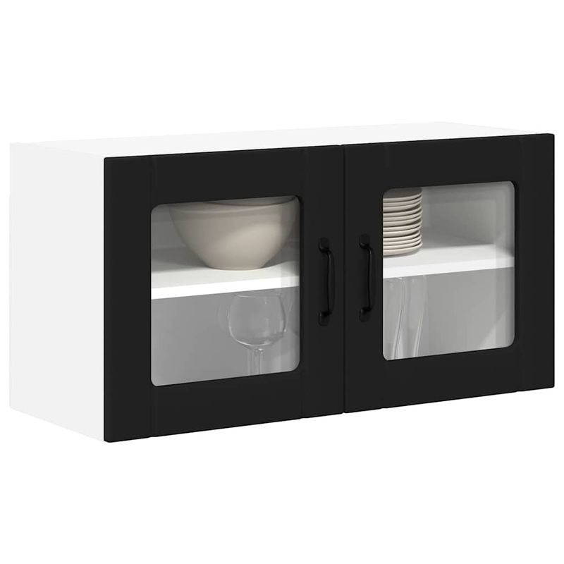 Casa si Gradina - Mobilier - Comode si corpuri - Corpuri bucatarie - Dulap suspendat de bucatarie cu raft Negru 80 x 31 x 40 cm - Infinity.ro