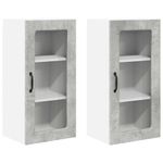 Casa si Gradina - Mobilier - Comode si corpuri - Corpuri bucatarie - Dulap suspendat de bucatarie cu raft 2 pcs Gri din beton - Infinity.ro