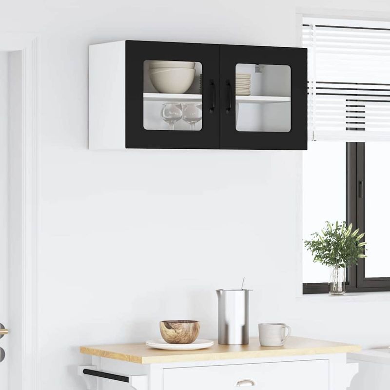 Casa si Gradina - Mobilier - Comode si corpuri - Corpuri bucatarie - Dulap suspendat de bucatarie cu raft Negru 80 x 31 x 40 cm - Infinity.ro