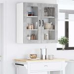 Casa si Gradina - Mobilier - Comode si corpuri - Corpuri bucatarie - Dulap suspendat de bucatarie cu raft 2 pcs Gri din beton - Infinity.ro