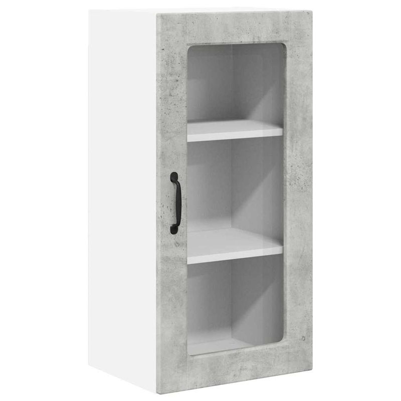 Casa si Gradina - Mobilier - Comode si corpuri - Corpuri bucatarie - Dulap suspendat de bucatarie cu raft 2 pcs Gri din beton - Infinity.ro