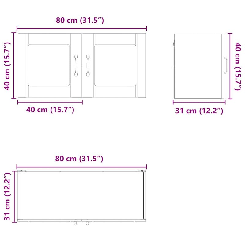 Casa si Gradina - Mobilier - Comode si corpuri - Corpuri bucatarie - Dulap suspendat de bucatarie cu raft Negru 80 x 31 x 40 cm - Infinity.ro