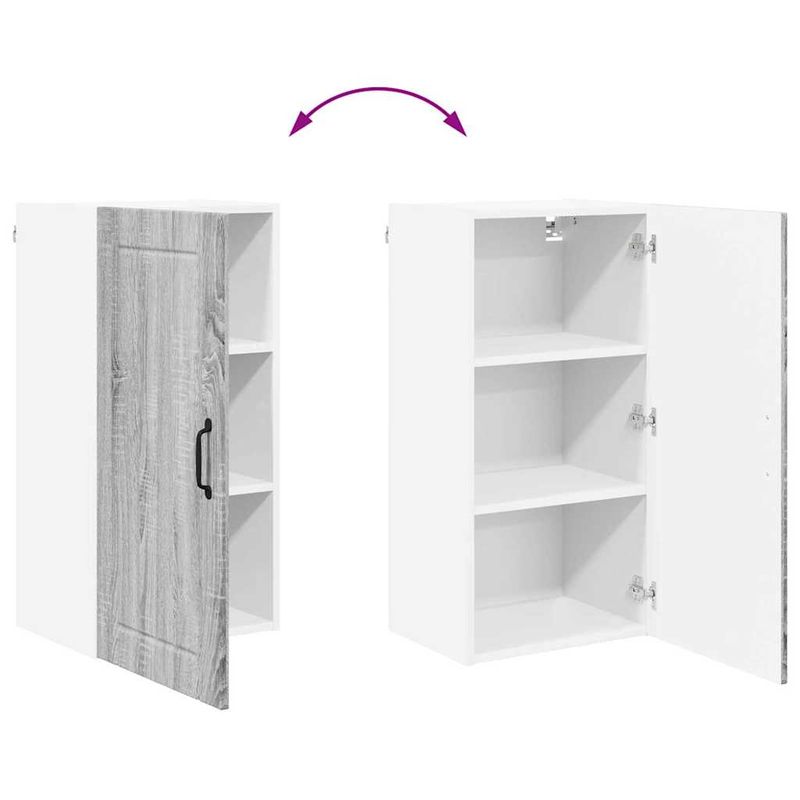 Casa si Gradina - Mobilier - Comode si corpuri - Corpuri bucatarie - Dulap suspendat de bucatarie cu raft Gri Sonoma 40 x 31 x 80 cm - Infinity.ro