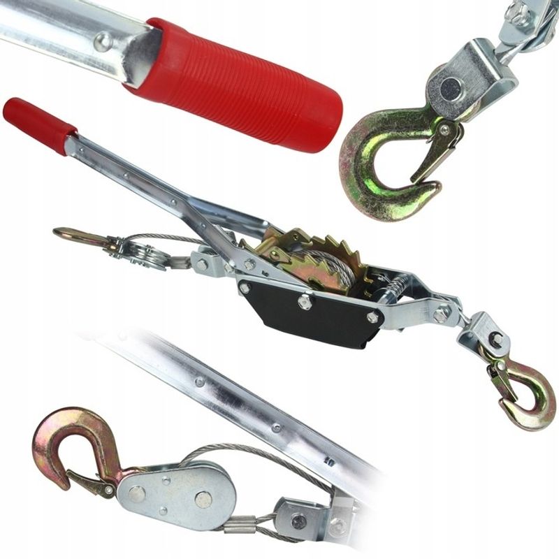 Casa si Gradina - Constructii - Depozitare, transport si protectie - Echipamente pentru transport si ridicat - Troliu manual 4 tone cu cablu – doua trepte de viteza, lungime 2,5 m – model MXM80741 - Infinity.ro