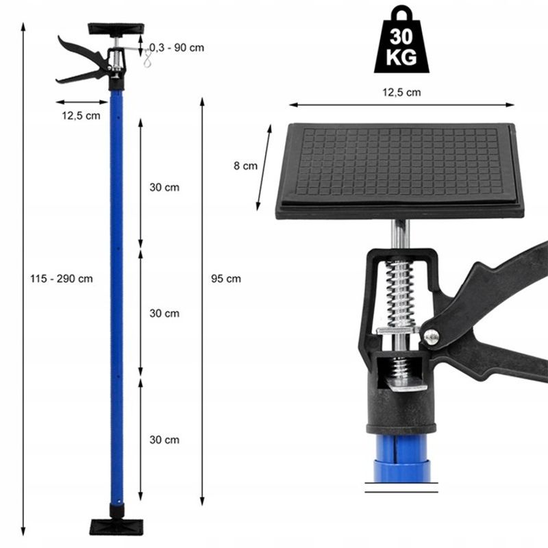 Casa si Gradina - Constructii - Scule electrice si accesorii - Menghine si cleme fixare - Suport telescopic 115-290 cm 30Kg pentru montarea panourilor de rigips XM80075 - Infinity.ro