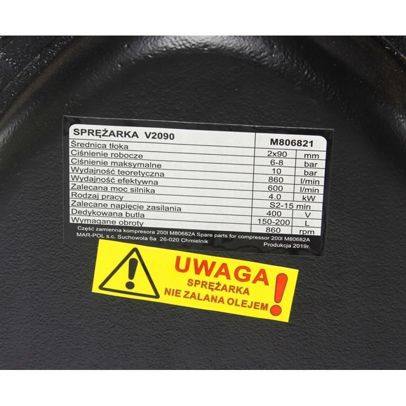 Casa si Gradina - Electrice - Echipamente electrice - Compresoare - Cap compresor de aer cu 2 pistoane 890l/min 4-5.5kW 10 bari V2090 XM806821 - Infinity.ro