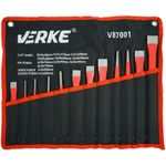 Casa si Gradina - Constructii - Scule electrice si accesorii - Seturi si accesorii pentru gaurit si insurubat - Set dornuri si dalti 12 elemente otel calit V87001 Verke - Infinity.ro
