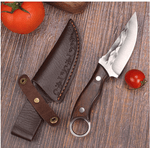 Sport si Outdoor - Camping - Cutite, bricege si accesorii - Cutit Outdoor, 21 cm, Otel inoxidabil, Teaca protectie, Maner Antiaderent Ergonomic din lemn, Lama Ascutita si Durabila - Infinity.ro