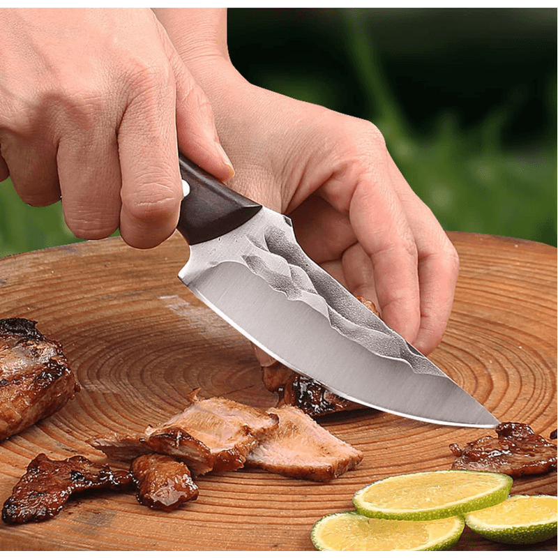 Sport si Outdoor - Camping - Cutite, bricege si accesorii - Cutit Outdoor, 21 cm, Otel inoxidabil, Teaca protectie, Maner Antiaderent Ergonomic din lemn, Lama Ascutita si Durabila - Infinity.ro