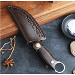 Sport si Outdoor - Camping - Cutite, bricege si accesorii - Cutit Outdoor, 21 cm, Otel inoxidabil, Teaca protectie, Maner Antiaderent Ergonomic din lemn, Lama Ascutita si Durabila - Infinity.ro