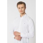Fashion, accesorii si bijuterii - Barbati - Imbracaminte - Camasi barbati - Camasa Tommy Hilfiger Core Flex Poplin MW0MW25035 2XL INTL Alb optic - Infinity.ro
