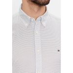 Fashion, accesorii si bijuterii - Barbati - Imbracaminte - Camasi barbati - Camasa Tommy Hilfiger Flex Fitted cu imprimeu micro 2XL INTL Alb | Bleumarin - Infinity.ro