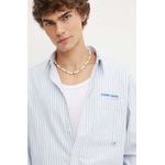 Fashion, accesorii si bijuterii - Barbati - Imbracaminte - Camasi barbati - Camasa Tommy Jeans din bumbac DM0DM19526 L INTL Albastru deschis - Infinity.ro