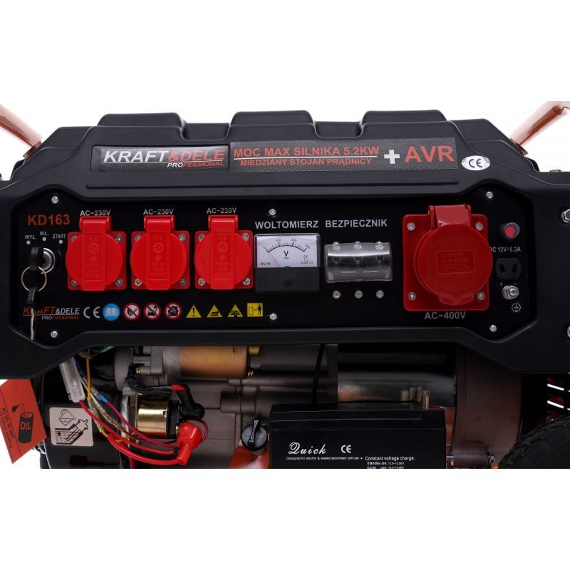 Casa si Gradina - Electrice - Generatoare electrice - Generator de curent, Kraft&Dele, KD163, 3500W, 12/230V/380V, 15L - Infinity.ro