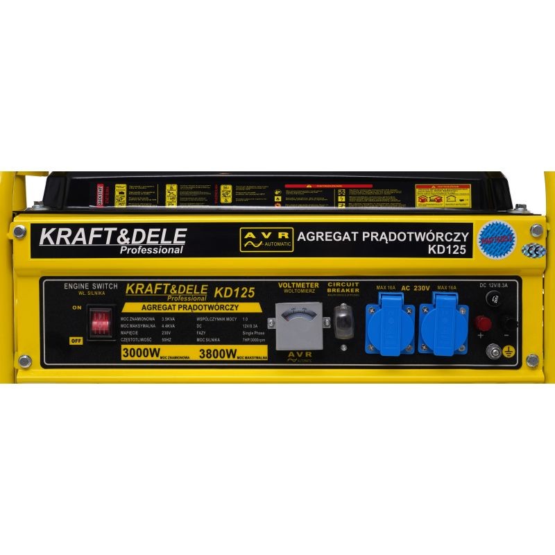 Casa si Gradina - Electrice - Generatoare electrice - Generator curent, 3800W 12/230V, KD125, Kraft&Dele - Infinity.ro