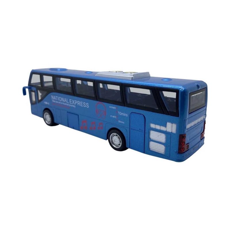 Jucarii, Copii si Bebe - Jucarii si jocuri - Vehicule si jucarii cu telecomanda - Masinute - Macheta metal autobuz Express albastru cu sunet si lumini - Infinity.ro