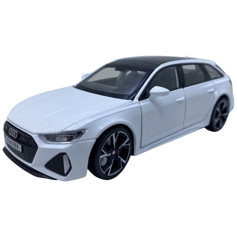 Jucarii, Copii si Bebe - Jucarii si jocuri - Vehicule si jucarii cu telecomanda - Masinute - Macheta Audi RS6 alba deschide 4 usi, portbagaj si capota, lumini si sunete - Infinity.ro