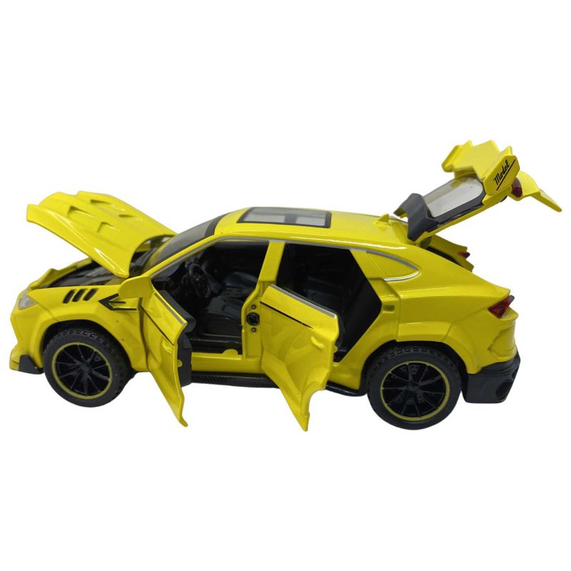 Jucarii, Copii si Bebe - Jucarii si jocuri - Vehicule si jucarii cu telecomanda - Masinute - Macheta replica Lamborghini Urus galben deschide 4 usi, prtbagaj si capota, lumini si sunete  bf2023 - Infinity.ro