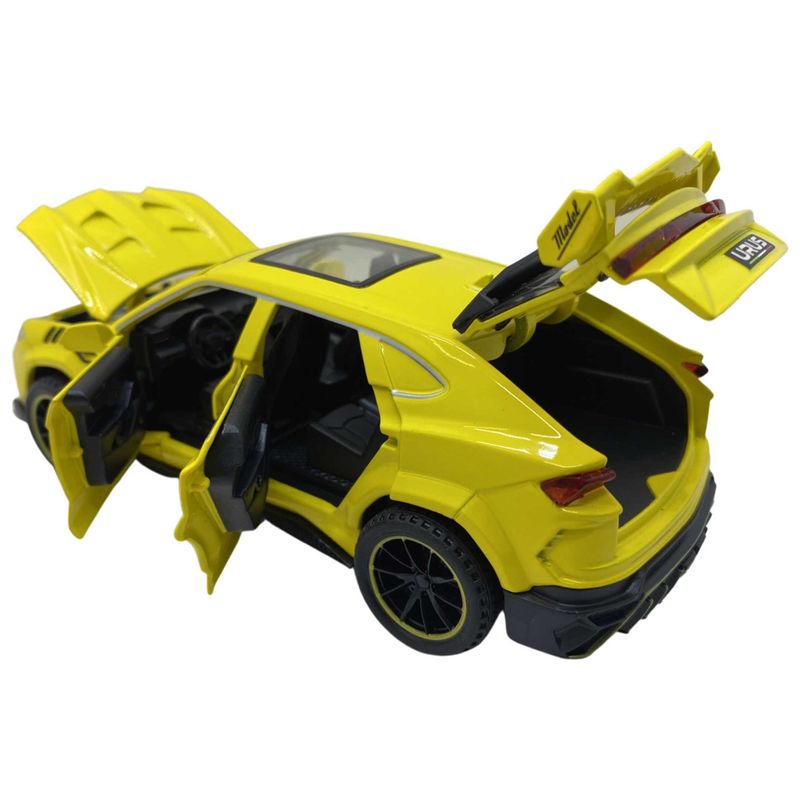 Jucarii, Copii si Bebe - Jucarii si jocuri - Vehicule si jucarii cu telecomanda - Masinute - Macheta replica Lamborghini Urus galben deschide 4 usi, prtbagaj si capota, lumini si sunete  bf2023 - Infinity.ro