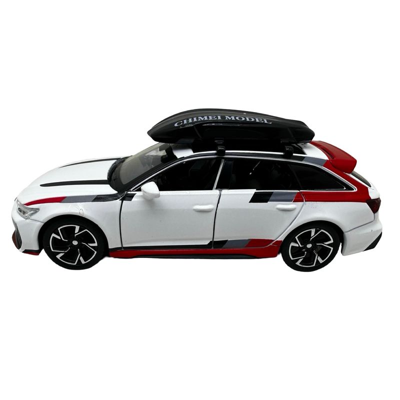 Jucarii, Copii si Bebe - Jucarii si jocuri - Vehicule si jucarii cu telecomanda - Masinute - Macheta Audi RS6 1:32 alba replica metal lumini si sunete usi deschise portbagaj functional - Infinity.ro