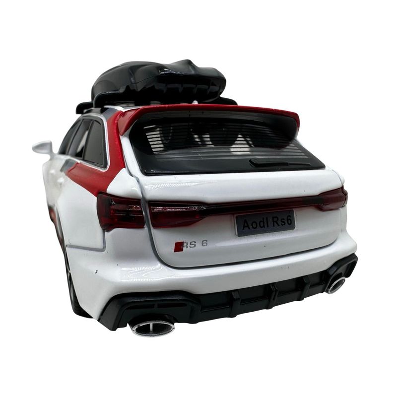 Jucarii, Copii si Bebe - Jucarii si jocuri - Vehicule si jucarii cu telecomanda - Masinute - Macheta Audi RS6 1:32 alba replica metal lumini si sunete usi deschise portbagaj functional - Infinity.ro